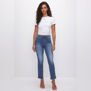 NWT- Good American Power Stretch Pull-On Straight Jeans. Size Large.